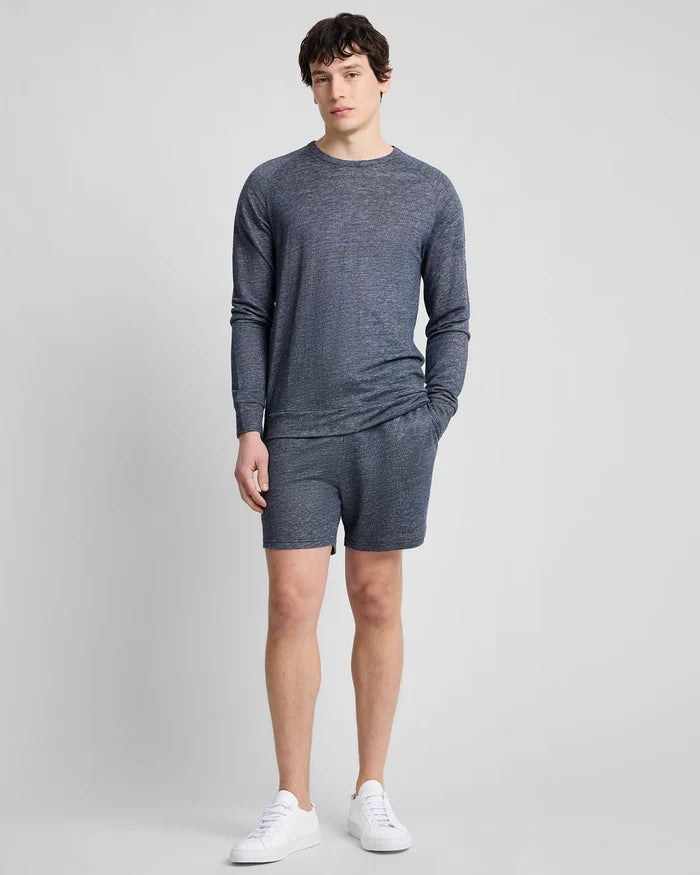 Terry Linen Short Washed Navy
