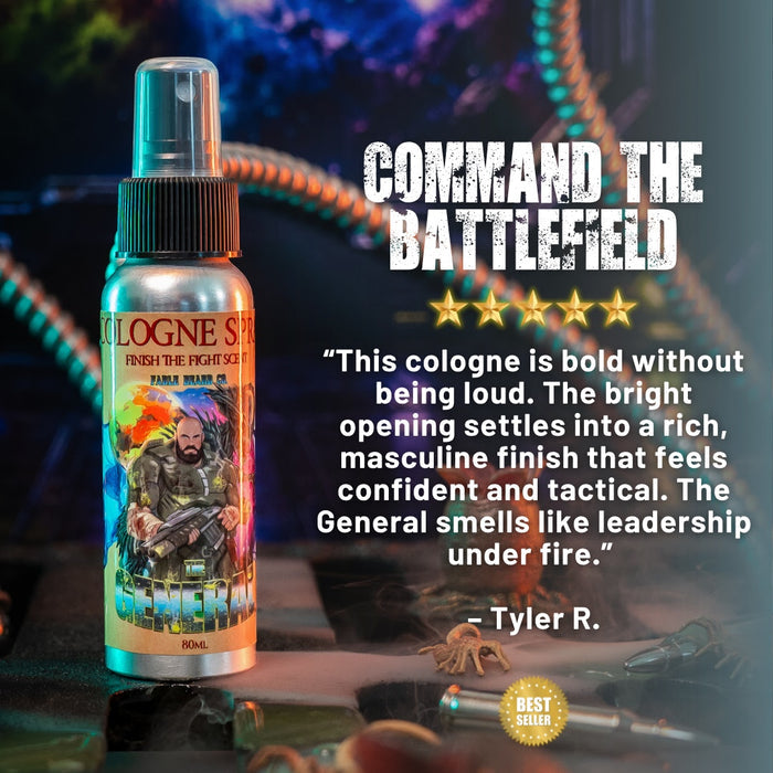 The General - Cologne - Sweetened Tobacco, Sandalwood Aftershave, Cosmic Bergamot