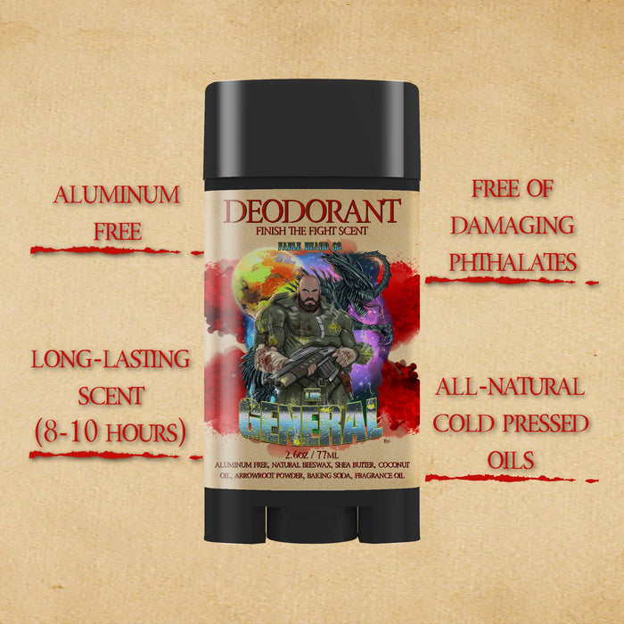 The General - Deodorant - Sweetened Tobacco, Sandalwood Aftershave, Cosmic Bergamot