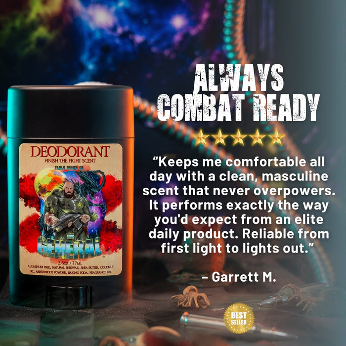 The General - Deodorant - Sweetened Tobacco, Sandalwood Aftershave, Cosmic Bergamot