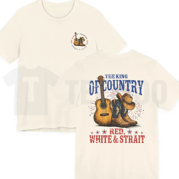 The King of Country Music T-Shirt – Red White & Strait Retro Western Graphic Tee, Unisex Country Fan Shirt