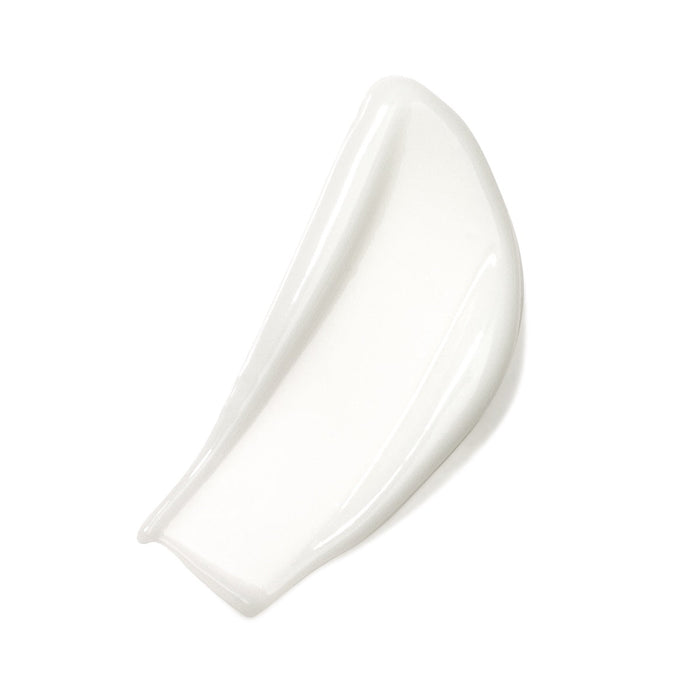 White facial cream swatch smear. Best lifting and tightening neck cream. Dermal Essentials Medical Grade Skincare.