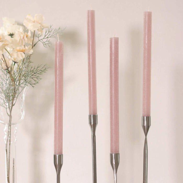 Timber Taper Candle Pair Pink