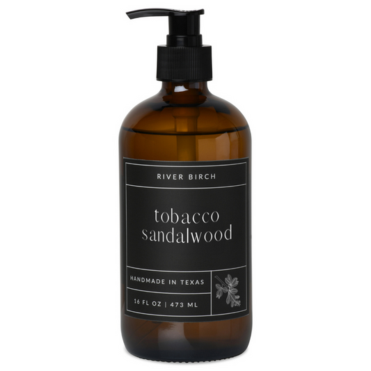 Tobacco Sandalwood   - 16 oz Amber Soap - Handmade - Hand Wash