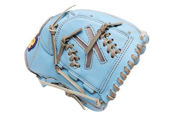 TWB U10 Steer Cowhide 11 inch Youth Pitcher Glove - Skyblue/Grey #2