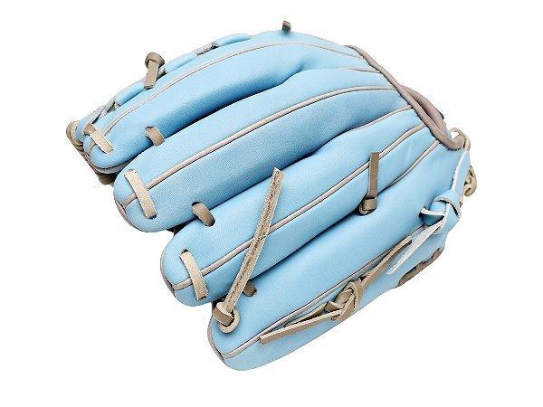 TWB U10 Steer Cowhide 11 inch Youth Pitcher Glove - Skyblue/Grey #3