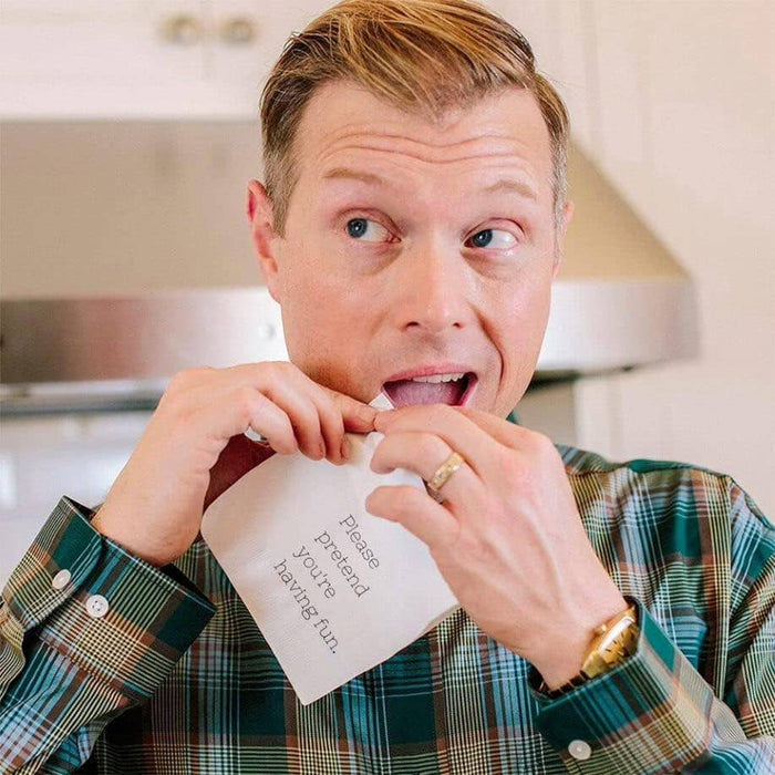 Twisted Wares - Funny Cocktail Napkins | PLEASE PRETEND YOU’RE HAVING FUN