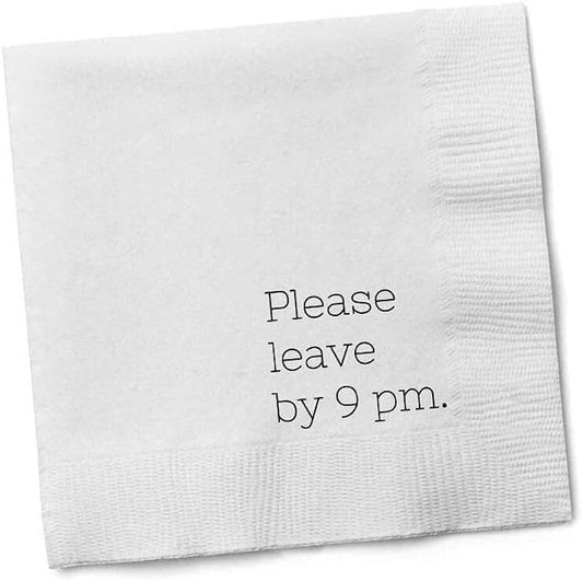 Twisted Wares - Twisted Wares Funny Cocktail Napkins – Please Leave by 9 PM