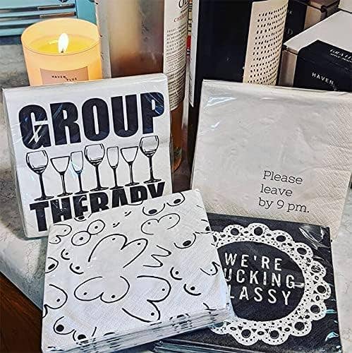 Twisted Wares - Twisted Wares Funny Cocktail Napkins – Please Leave by 9 PM