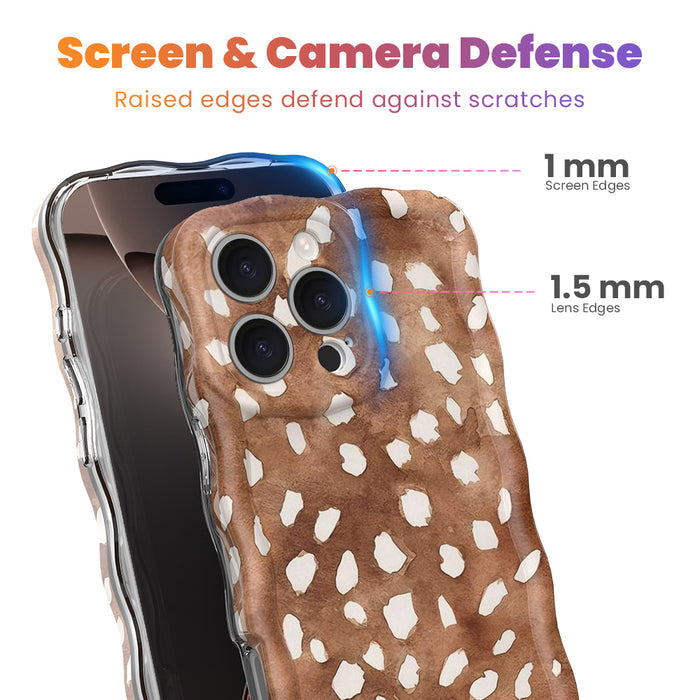 Whiskey Fawn pattern MagSafe phone grip ring with watercolor brown base and creamy white deer spots compatible with iPhone and Samsung