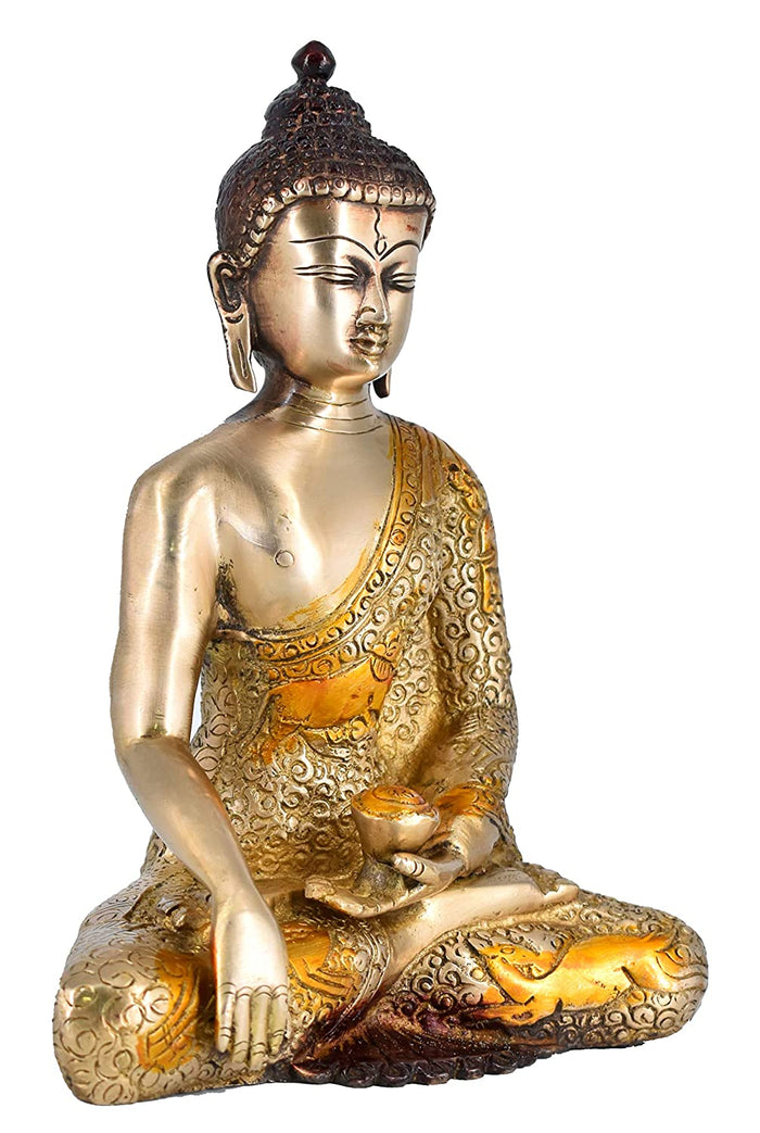 White Whale Brass Buddha Statue Astmangal Buddhism Idol feng Shui Home Decorative Showpiece
