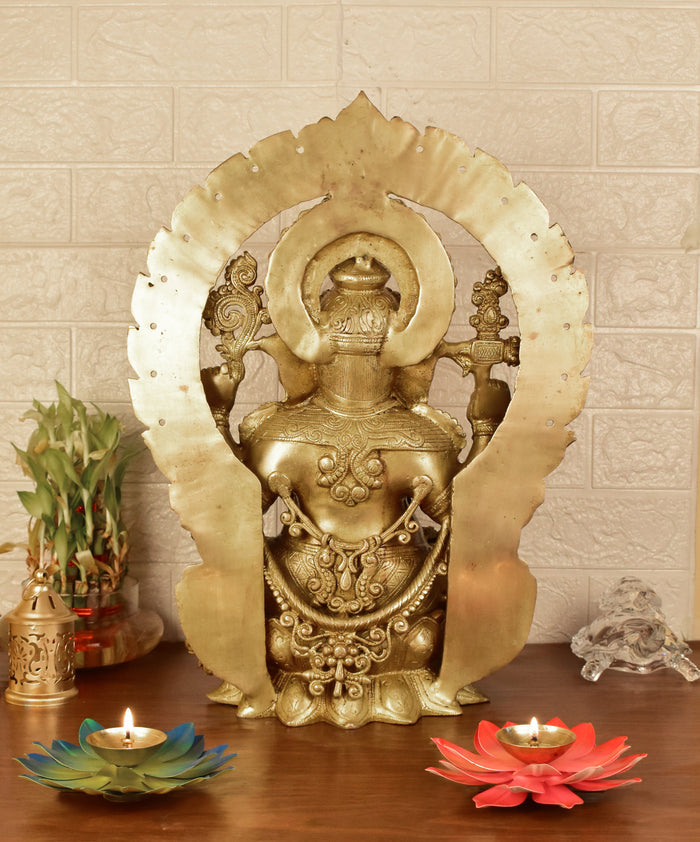 White Whale Brass Decor India Mangalkari Ganesha Statue Home Decor (20 inches)