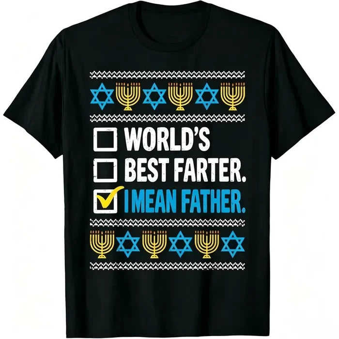 Witty Menorah Graphic T-Shirt – Retro Naughty Hanukkah Tee