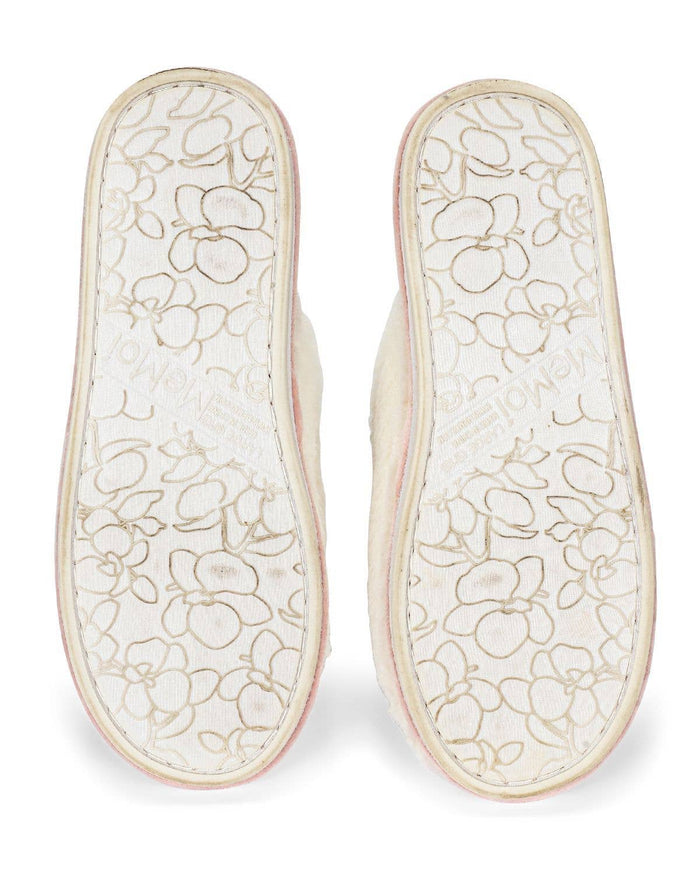 Women's 3D Heart Plush Slippers: Ivory / S 5-6