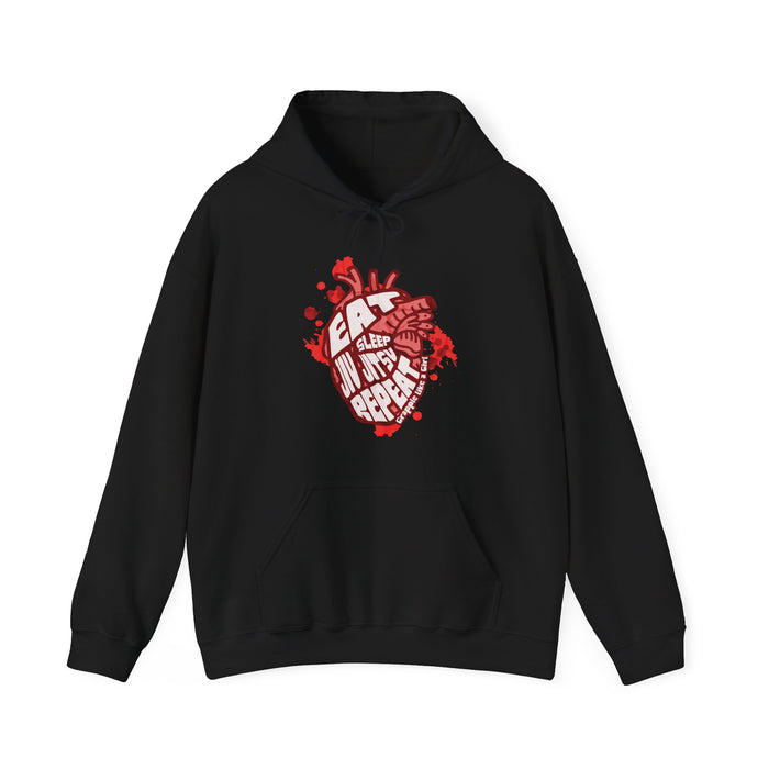 Women's Grapple like a Girl BJJ Hoodie - Eat, Sleep, Jiu Jitsu, Repeat
