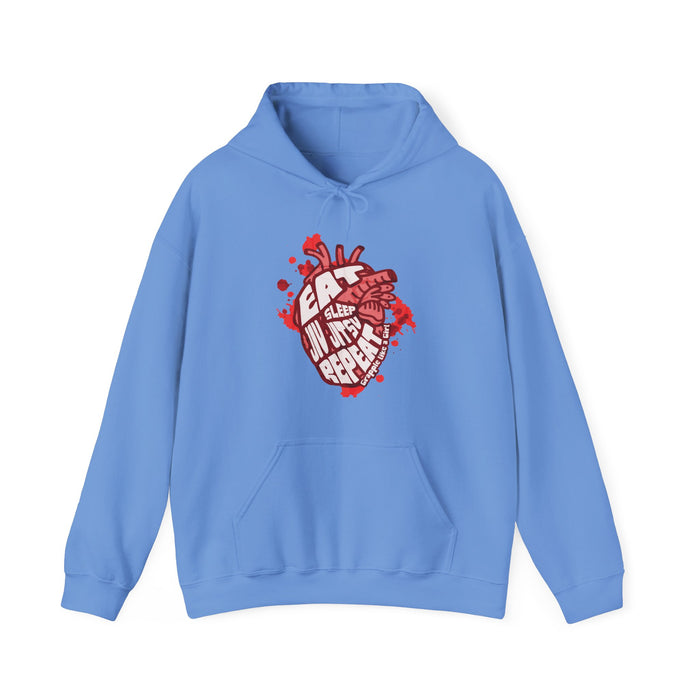 Women's Grapple like a Girl BJJ Hoodie - Eat, Sleep, Jiu Jitsu, Repeat