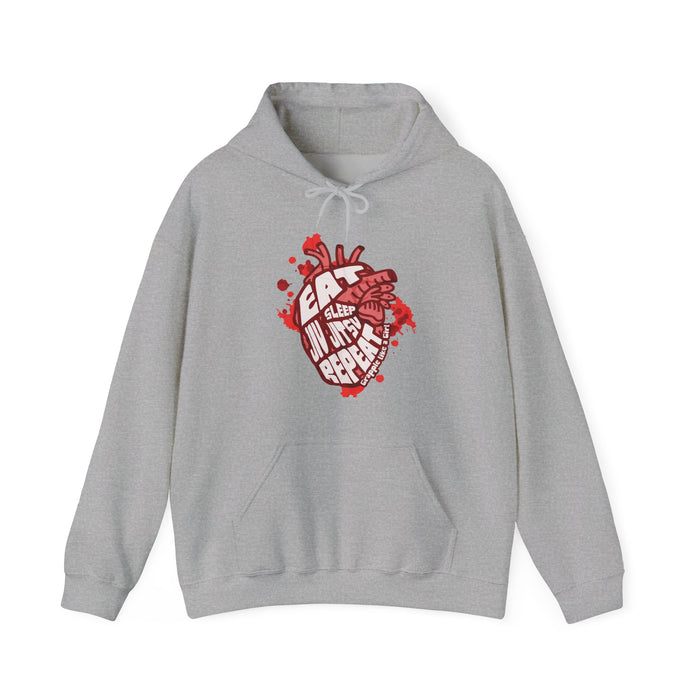 Women's Grapple like a Girl BJJ Hoodie - Eat, Sleep, Jiu Jitsu, Repeat