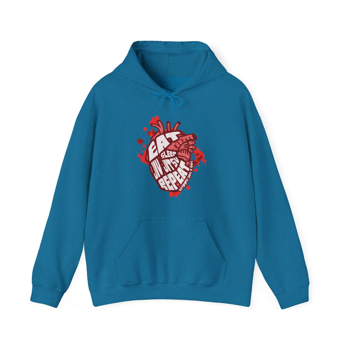 Women's Grapple like a Girl BJJ Hoodie - Eat, Sleep, Jiu Jitsu, Repeat