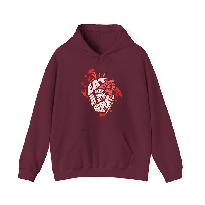 Women's Grapple like a Girl BJJ Hoodie - Eat, Sleep, Jiu Jitsu, Repeat