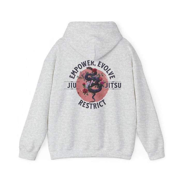 Women's Jiu Jitsu Hoodie - Empower, Evolve, Restrict Snake Design BJJ Apparel