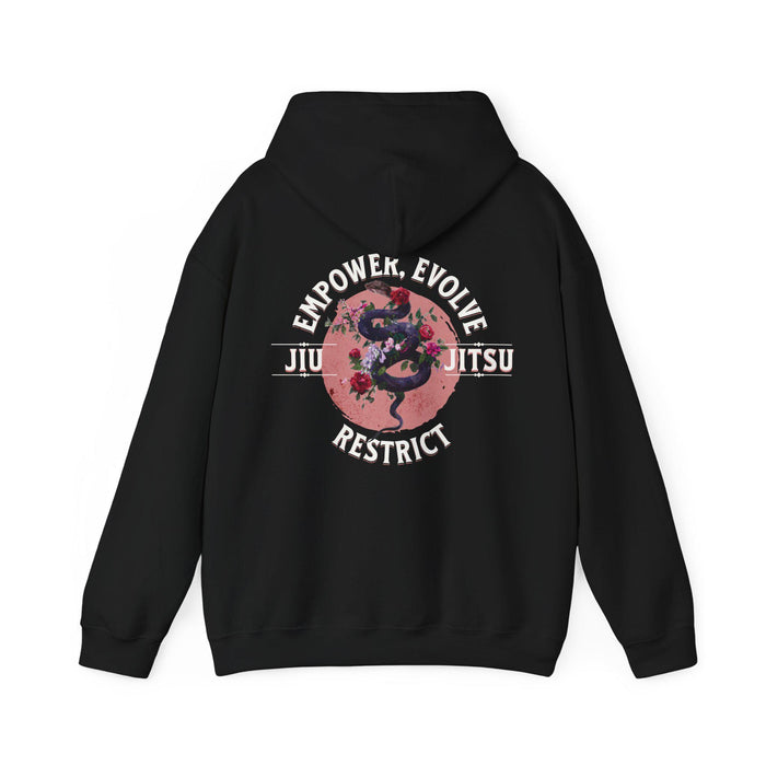 Women's Jiu Jitsu Hoodie - Empower, Evolve, Restrict Snake Design BJJ Apparel