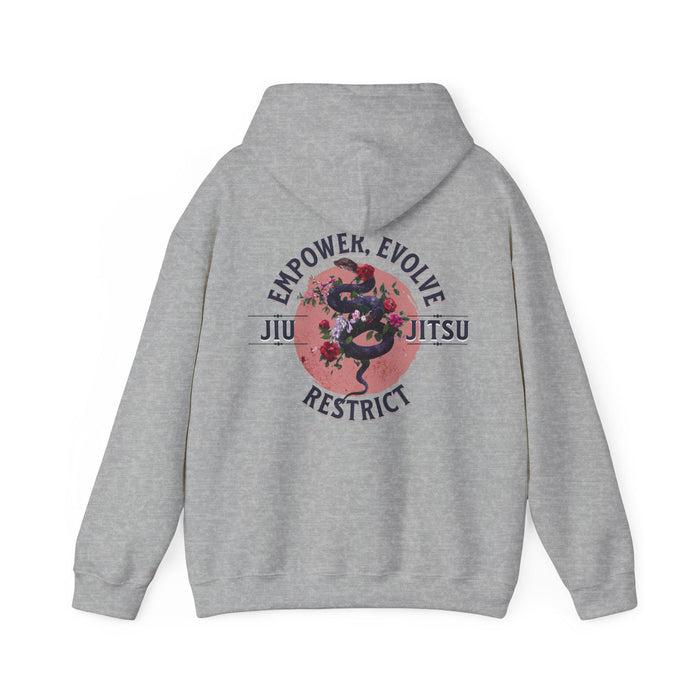 Women's Jiu Jitsu Hoodie - Empower, Evolve, Restrict Snake Design BJJ Apparel