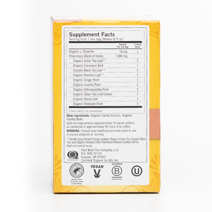 Yogi Vanilla Spice Perfect Energy 16 Tea Bags