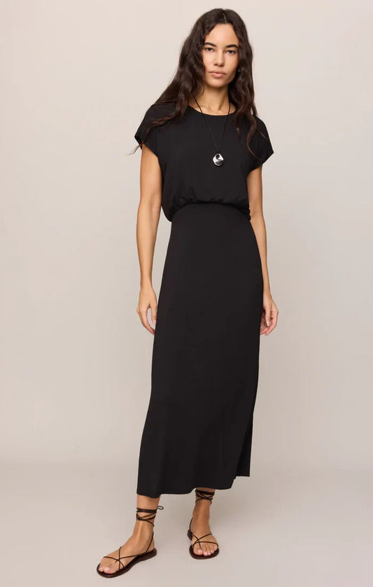 Z Supply Anika Jersey Midi Dress in Black