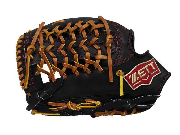 ZETT Pro Model 12.75 inch Left Hand Throw Outfielder Glove - Black #4