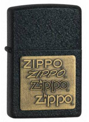 Zippo Design Brass Emblem Black Crackle - 362